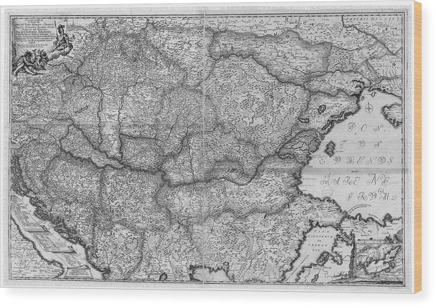 Old Map Of Eastern Europe Circa 1740 - Wood Print