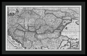 Old Map Of Eastern Europe Circa 1740 - Framed Print