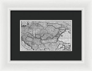 Old Map Of Eastern Europe Circa 1740 - Framed Print