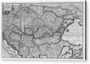 Old Map Of Eastern Europe Circa 1740 - Acrylic Print