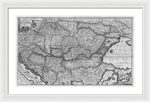 Old Map Of Eastern Europe Circa 1740 - Framed Print