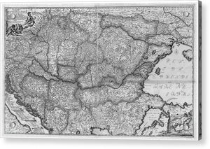 Old Map Of Eastern Europe Circa 1740 - Acrylic Print