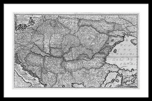 Old Map Of Eastern Europe Circa 1740 - Framed Print