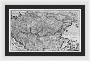 Old Map Of Eastern Europe Circa 1740 - Framed Print