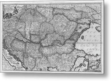 Old Map Of Eastern Europe Circa 1740 - Metal Print