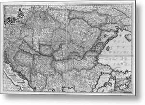 Old Map Of Eastern Europe Circa 1740 - Metal Print