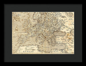 Old Map Of Europe 1570 - Framed Print