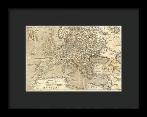 Old Map Of Europe 1570 - Framed Print