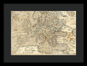 Old Map Of Europe 1570 - Framed Print