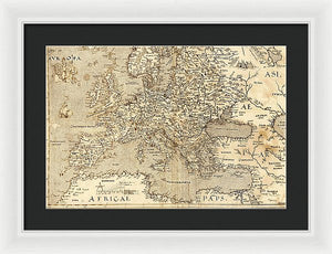 Old Map Of Europe 1570 - Framed Print