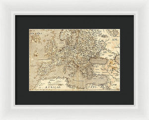 Old Map Of Europe 1570 - Framed Print