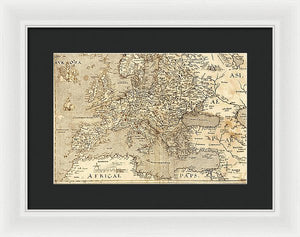 Old Map Of Europe 1570 - Framed Print