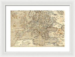 Old Map Of Europe 1570 - Framed Print