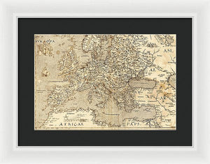 Old Map Of Europe 1570 - Framed Print