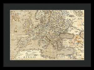 Old Map Of Europe 1570 - Framed Print