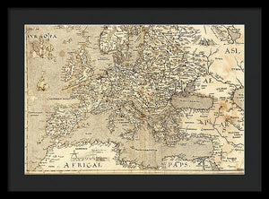 Old Map Of Europe 1570 - Framed Print