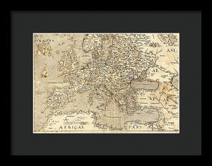 Old Map Of Europe 1570 - Framed Print