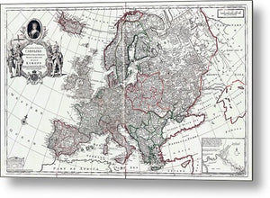 Map Of Europe 1708 - Metal Print