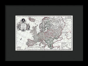 Old Map Of Europe 1708 - Framed Print