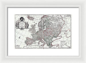 Old Map Of Europe 1708 - Framed Print