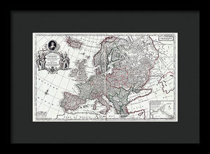 Old Map Of Europe 1708 - Framed Print