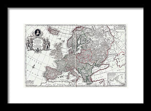 Old Map Of Europe 1708 - Framed Print