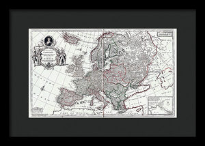 Old Map Of Europe 1708 - Framed Print