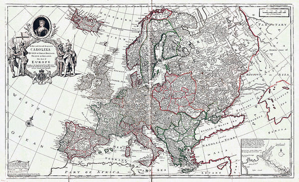 Old Map Of Europe 1708 - Art Print