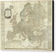 Load image into Gallery viewer, Old Map Of Europe 1787 - Canvas Print