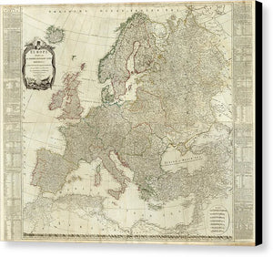 Old Map Of Europe 1787 - Canvas Print