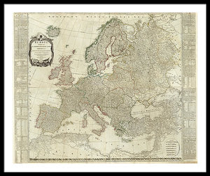 Old Map Of Europe 1787 - Framed Print