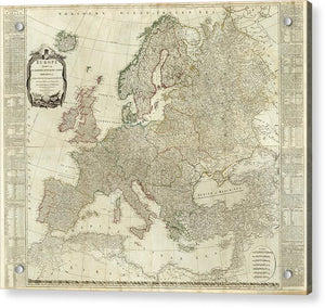 Old Map Of Europe 1787 - Acrylic Print