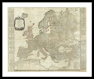 Old Map Of Europe 1787 - Framed Print