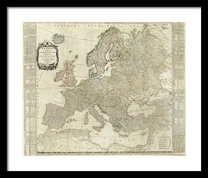 Old Map Of Europe 1787 - Framed Print