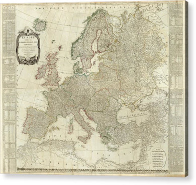 Old Map Of Europe 1787 - Acrylic Print