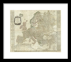 Old Map Of Europe 1787 - Framed Print