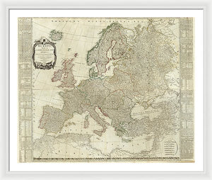 Old Map Of Europe 1787 - Framed Print