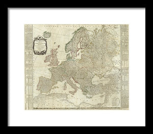 Old Map Of Europe 1787 - Framed Print