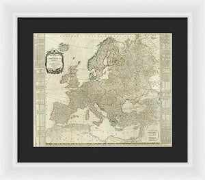 Old Map Of Europe 1787 - Framed Print