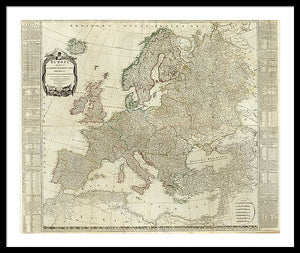 Old Map Of Europe 1787 - Framed Print