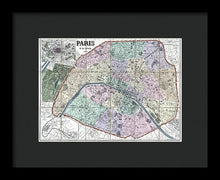 Load image into Gallery viewer, Old Map Of Paris 1878 - Framed Print