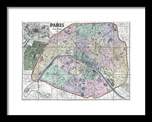 Load image into Gallery viewer, Old Map Of Paris 1878 - Framed Print