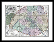 Load image into Gallery viewer, Old Map Of Paris 1878 - Framed Print