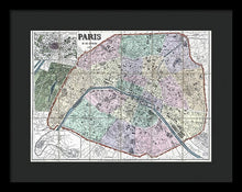 Load image into Gallery viewer, Old Map Of Paris 1878 - Framed Print