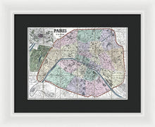 Load image into Gallery viewer, Old Map Of Paris 1878 - Framed Print