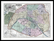 Load image into Gallery viewer, Old Map Of Paris 1878 - Framed Print