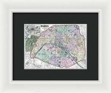 Load image into Gallery viewer, Old Map Of Paris 1878 - Framed Print