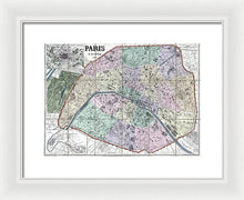 Load image into Gallery viewer, Old Map Of Paris 1878 - Framed Print