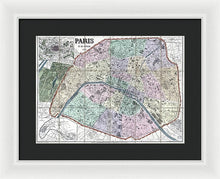 Load image into Gallery viewer, Old Map Of Paris 1878 - Framed Print