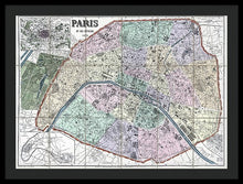 Load image into Gallery viewer, Old Map Of Paris 1878 - Framed Print